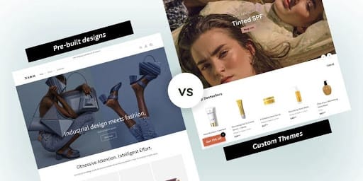 Comparison of pre-built vs custom Shopify Plus theme features