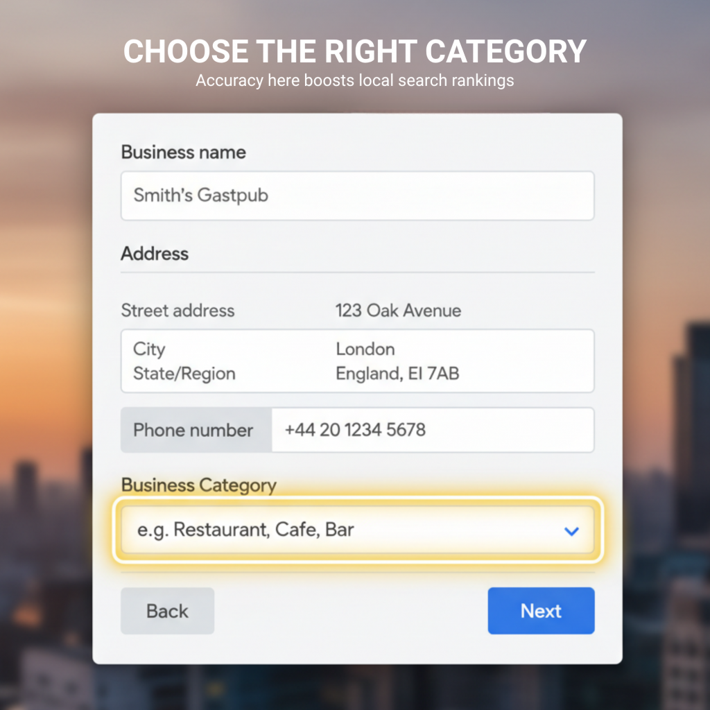 google business profile optimisation uk setup example