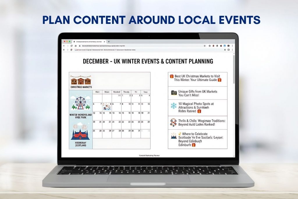 local content marketing uk event-based seo calendar with optimised blog ideas