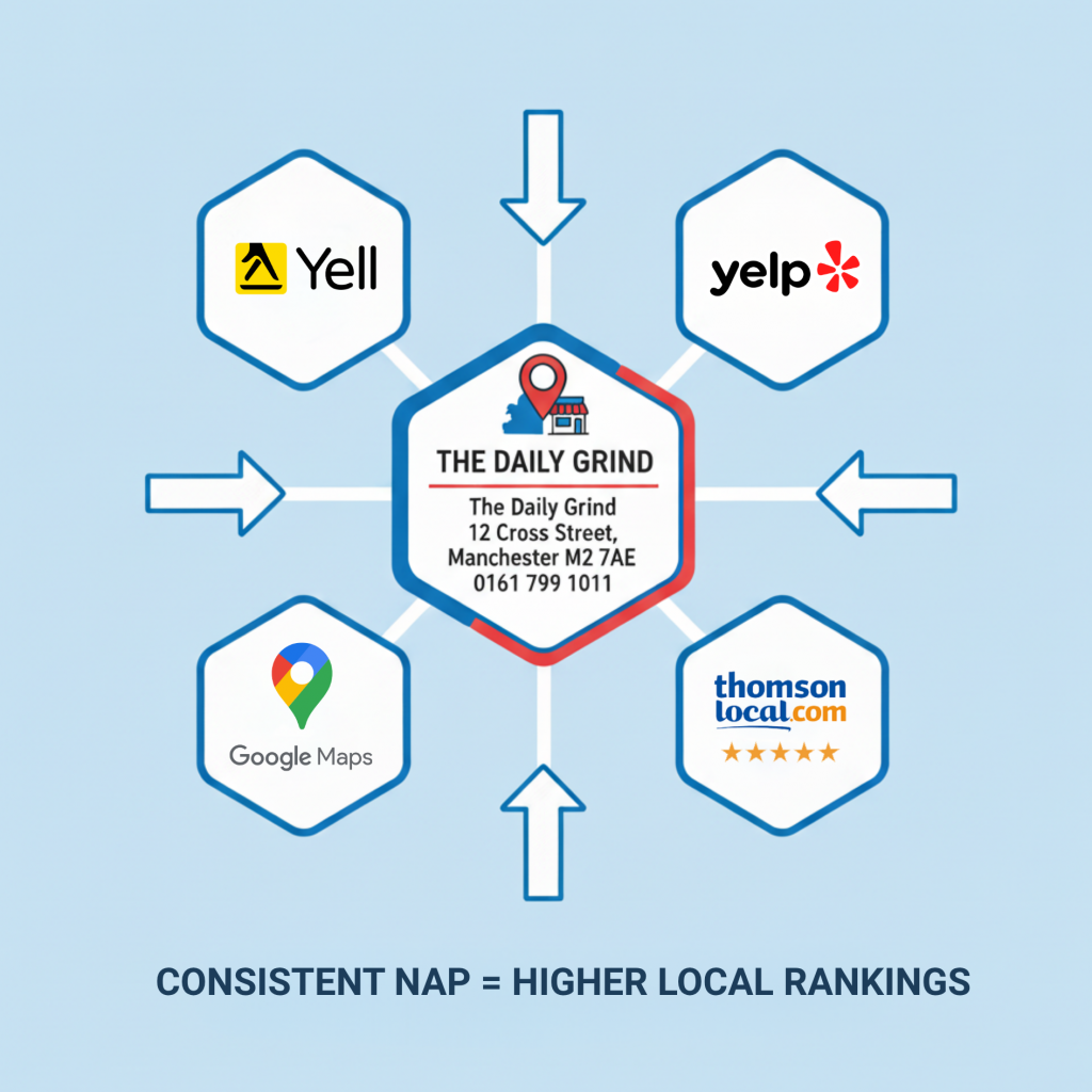 local seo optimisation services, citation management UK, NAP consistency