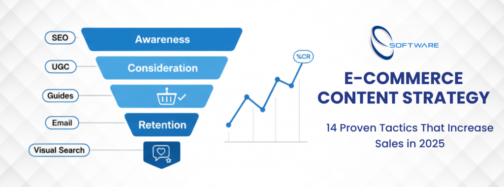 Hero banner for e-commerce content strategy showing funnel and conversion growth